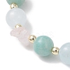Natural Rose Quartz & Amazonite & Quartz Beads Stretch Bracelets for Women BJEW-JB13189-3