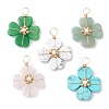 Natural & Synthetic Mixed Gemstone Clover Pendants PALLOY-JF03180-1