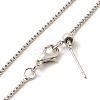 1.5mm Rack Plating Brass Box Chain Adjustable Slider Necklaces for Women Men MAK-L044-35P-2