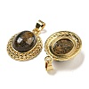 Natural Bronzite Oval Pendants G-B079-02G-02-2