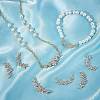 8Pcs 4 Styles Brass Pave Clear Cubic Zirconia Connector Charms ZIRC-BBC0001-51-4