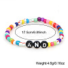 Rainbow Acrylic & Glass Beads Stretch Bracelets BR6645-1-4
