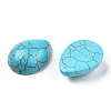 Craft Findings Dyed Synthetic Turquoise Gemstone Flat Back Teardrop Cabochons TURQ-S270-30x40mm-01-1