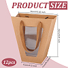 Trapezoid Paper Flower Gift Tote Bags with Plastic Visible Window ABAG-WH0045-25A-2
