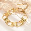 304 Stainless Steel Butterfly & Oval Link Bracelets for Women  BJEW-U023-03G-1