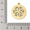 Preserved Fresh Flower 304 Stainless Steel Rhinestone Pendants STAS-S139-01G-05-3