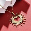 Shining Heart 304 Stainless Steel Pendant Necklaces NJEW-M096-37G-4