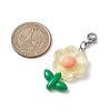 Translucent Resin Flower Pendant Decorations HJEW-JM01891-5