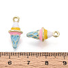Rack Plating Alloy Enamel Pendants PALLOY-N181-25KCG-01-3