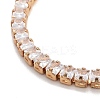 Brass Pave Clear Cubic Zirconia Square Box Chain Slider Bracelets BJEW-YWC0002-10A-G-2