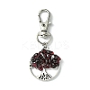 Flat Round with Tree of Life Tibetan Style Alloy Pendant Decorations HJEW-JM01743-02-4