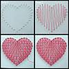 Heart Pattern DIY String Art Kit Sets DIY-F070-13-6