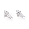 2 Hole Brass Micro Pave Cubic Zirconia Multi-strand Links ZIRC-K084-G01-P-2