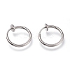 Tarnish Resistant 304 Stainless Steel Retractable Clip-on Hoop Earrings X-STAS-O135-01D-1