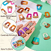 16Pcs 8 Colors Resin & Wood Pendants RESI-TA0003-72-6