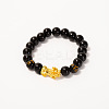 Natural Obsidian & Pi Xiu Stretch Bracelet MD5412-4-1