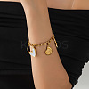 304 Stainless Steel & Natural Shell Charm Bracelets WGD3A98-01-2