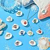 50Pcs 10 Colors Acrylic & Shell Pendants PALLOY-CJ00046-6
