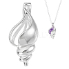 1Pc 925 Sterling Silver Conch Shaped Bead Cage Pendants STER-BC0003-95-1