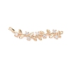 Brass Pave Clear Cubic Zirconia Connector Charms ZIRC-K088-08KCG-1