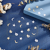 60Pcs 3 Style Moon & Star Brass Charms KK-PH0039-79-3