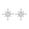 Brass Pave Clear Cubic Zirconia Stud Earring Findings LS-KK-F875-09P-1