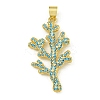 Rack Plating Brass Pave Cubic Zirconia Pendants X-KK-U029-11G-02-1
