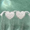 Brass Micro Pave Clear Cubic Zirconia Stud Earrings EJEW-G471-31P-03-1
