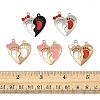 10 Bags Spray Painted Alloy Enamel Magnetic Split Pendants ENAM-FS0003-01-5