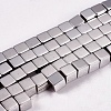 Electroplate Non-magnetic Synthetic Hematite Beads Strands G-J170A-4x4mm-01-1