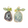 Raw Rough Natural Green Fluorite Copper Wire Wrapped Pendants PALLOY-JF06061-01-1