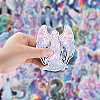 50Pcs Holographic PVC Self-Adhesive Angel Mermaid Gragon Stickers PW-WG83335-01-2