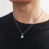 Football 201 Stainless Steel Black Enamel Pendant Cable Chain Necklaces for Men FS-WGF314D-01-3