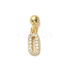 925 Sterling Silver Micro Pave Clear Cubic Zirconia European Dangle Charms STER-A045-01G-0-1