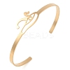 201 Stinless Steel God Eye of Horus Cuff Bangles for Women BJEW-P337-01G-1