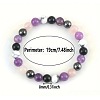 Round Natural & Rose Quartz & Black Stone & Synthetic Howlite & Non-magnetic Hematite Beads Stretch Bracelets for Girl Women FS-WGE0C43-01-1