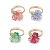Electroplate Glass Beaded Rings RJEW-TA00195-2