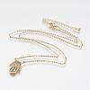 Brass Micro Pave Cubic Zirconia Pendant Necklaces NJEW-J051-13G-1