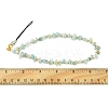 Natural Flower Amazonite Chip & CCB Plastic Round Beaded Mobile Straps HJEW-FZ00003-3