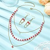 Rondelle 304 Stainless Steel & Glass Beaded Layered Necklace and Earring Set Set for Women SJEW-JS01384-02-1