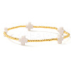 Brass & Resin Imitation Pearl Round Beads Stretch Jewelry for Women YN2620-6-1