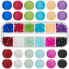   480pcs 12 Colors Transparent Frosted Glass Beads Strands GLAA-PH0002-44-1