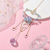 Natural Aquamarine Chip Beads with Brass Finding Pendant Decorations HJEW-JM01815-01-2