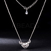 SHEGRACE Wiredrawing Heart with Wings Excellent Rhodium Plated 925 Sterling Silver Pendant Necklaces JN232A-3