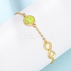 Sports Brass Micro Pave Cubic Zirconia Infinity Link Bracelets BJEW-D386-01A-G-4