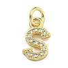 Initial Letter Brass with Cubic Zirconia Charms KK-Q814-26S-G-1