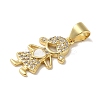 Rack Plating Brass Micro Pave Cubic Zirconia Pendants KK-P272-16B-G-2