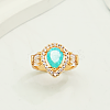 Adjustable Brass Micro Pave Cubic Zirconia Cuff Open Rings for Women SB7370-2-1