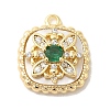 Brass Micro Pave Clear Cubic Zirconia Charms KK-Z073-26G-1