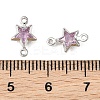 SHEGRACE Brass Pave Cubic Zirconia Star Connector Charms XGRQ2O212-441B-P-3